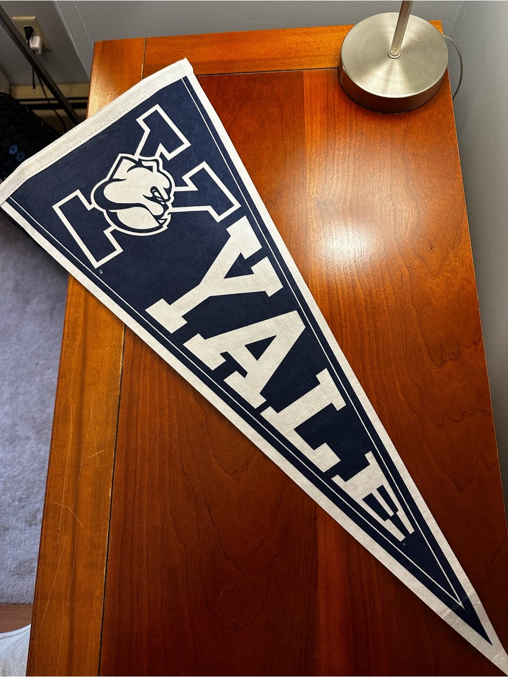 YALE Navy and White Felt Pennant